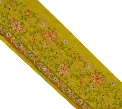 Sanskriti Vintage Sari Border Embroidered 1 Yd Indian Trim Sewing Green Lace