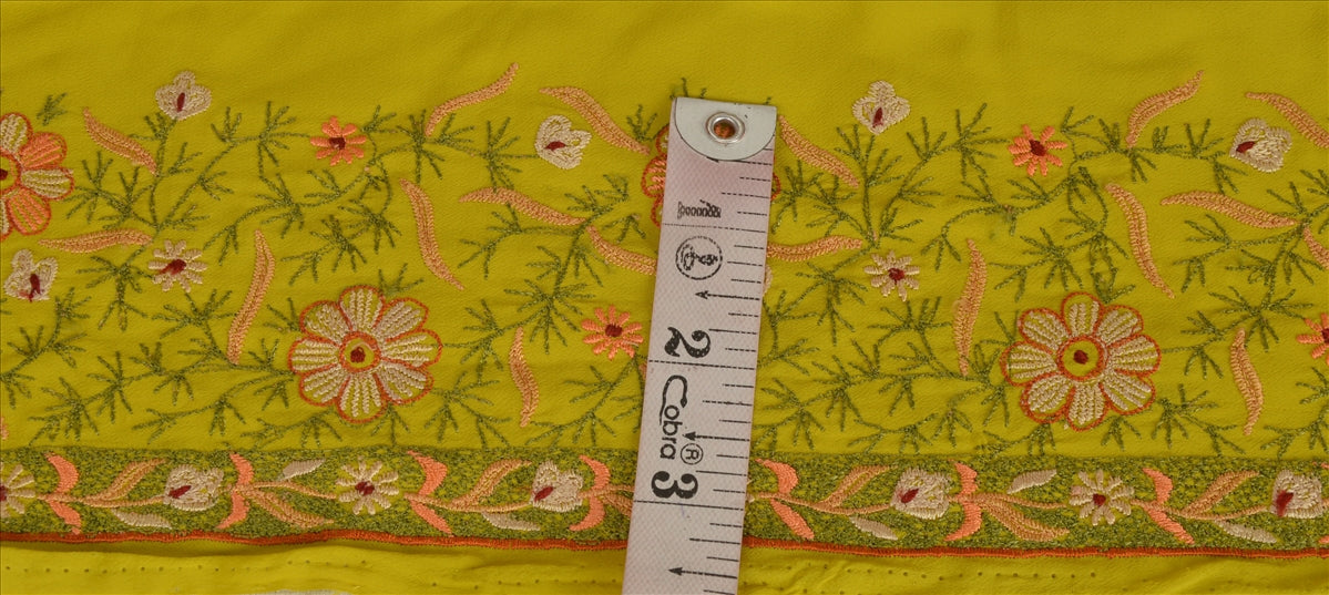 Sanskriti Vintage Sari Border Embroidered 1 Yd Indian Trim Sewing Green Lace