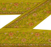 Sanskriti Vintage Sari Border Embroidered 1 Yd Indian Trim Sewing Green Lace