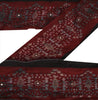 Sanskriti Vintage Sari Border Hand Beaded 1 Yd Indian Trim Sewing Maroon Lace