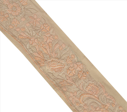 Sanskriti Vintage Sari Border Embroidered 1 Yd Indian Trim Sewing Cream Lace