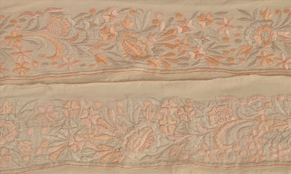 Sanskriti Vintage Sari Border Embroidered 1 Yd Indian Trim Sewing Cream Lace