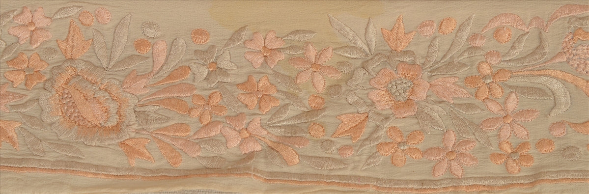 Sanskriti Vintage Sari Border Embroidered 1 Yd Indian Trim Sewing Cream Lace