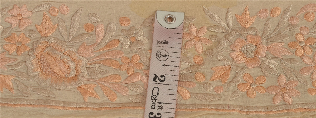 Sanskriti Vintage Sari Border Embroidered 1 Yd Indian Trim Sewing Cream Lace