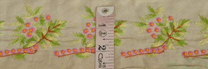 Sanskriti Vintage Sari Border Hand Embroidered 1Yd Indian Trim Sewing Cream Lace