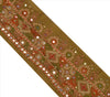 Sanskriti Vintage Sari Border Antique Hand Beaded 1 Yd Indian Trim Sewing Green Zari Lace