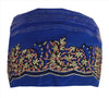 Sanskriti Vintage Sari Border Antique Hand Embroidered 1 Yd Indian Trim Ribbon Blue Lace