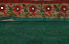 Sanskriti Vintage Sari Border Antique Hand Beaded 1 Yd Indian Trim Sewing Green Patch Lace