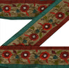Sanskriti Vintage Sari Border Antique Hand Beaded 1 Yd Indian Trim Sewing Green Patch Lace