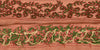 Sanskriti Vintage Sari Border Antique Hand Embroidered 1 Yd Indian Trim Ribbon Peach Lace