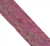 Sanskriti Vintage Sari Border Antique Hand Beaded 1 Yd Indian Trim Sewing Pink Zari Lace