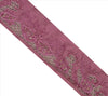 Sanskriti Vintage Sari Border Antique Hand Beaded 1 Yd Indian Trim Sewing Pink Zari Lace