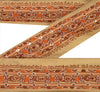 Sanskriti Vintage Sari Border Antique Hand Embroidered 1 Yd Indian Trim Sewing Cream Lace