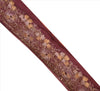 Sanskriti Vintage Sari Border Antique Hand Beaded 1 Yd Indian Trim Sewing Purple Zari Lace