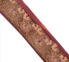Sanskriti Vintage Sari Border Antique Hand Beaded 1 Yd Indian Trim Sewing Purple Zari Lace