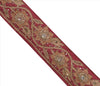 Sanskriti Vintage Sari Border Antique Hand Beaded 1 Yd Indian Trim Sewing Pink Lace