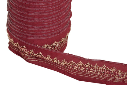 Санскритский винтажный бордюр, старинная ручная вышивка, 1 ярд, отделочная лента, фиолетовое кружево