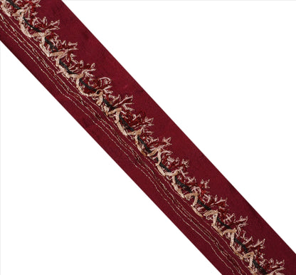 Санскритский винтажный бордюр, старинная ручная вышивка, 1 ярд, отделочная лента, фиолетовое кружево