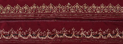 Санскритский винтажный бордюр, старинная ручная вышивка, 1 ярд, отделочная лента, фиолетовое кружево