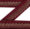 Санскритский винтажный бордюр, старинная ручная вышивка, 1 ярд, отделочная лента, фиолетовое кружево