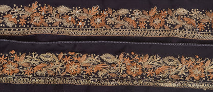 Sanskriti Vintage Sari Kant Håndperlet 1 Yard Indisk Kant Syning Lilla Blonde