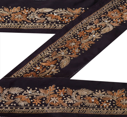 Sanskriti Vintage Sari Kant Håndperlet 1 Yard Indisk Kant Syning Lilla Blonde