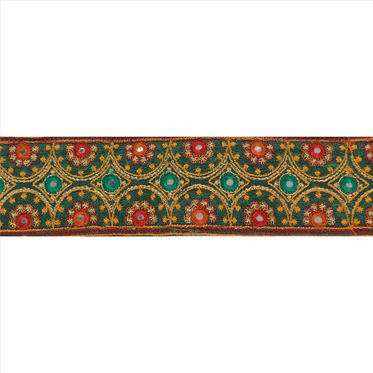 Sanskriti Vintage Sari Border Antique Embroidered 1 Yd Indian Trim Sewing Pink Patch Lace