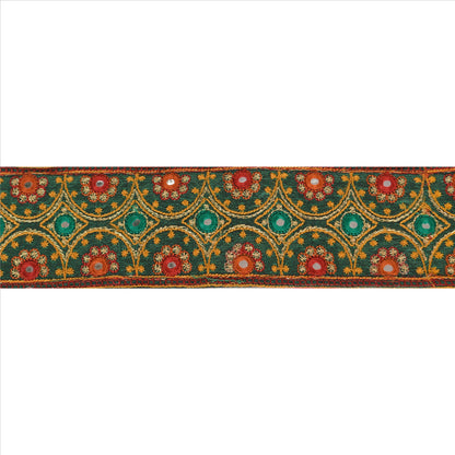 Sanskriti Vintage Sari Border Antique Embroidered 1 Yd Indian Trim Sewing Pink Patch Lace