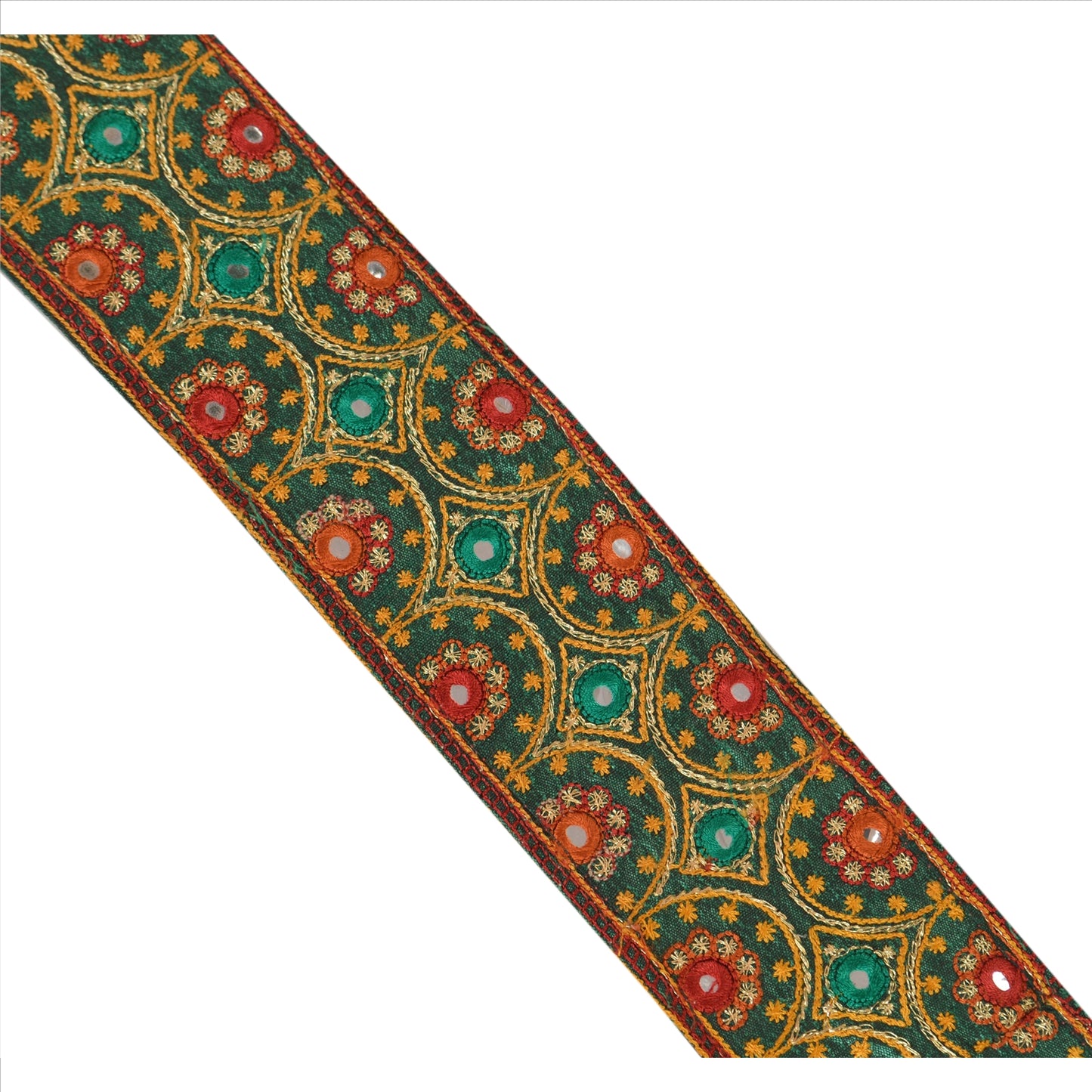 Sanskriti Vintage Sari Border Antique Embroidered 1 Yd Indian Trim Sewing Pink Patch Lace