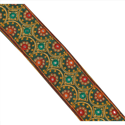 Sanskriti Vintage Sari Border Antique Embroidered 1 Yd Indian Trim Sewing Pink Patch Lace