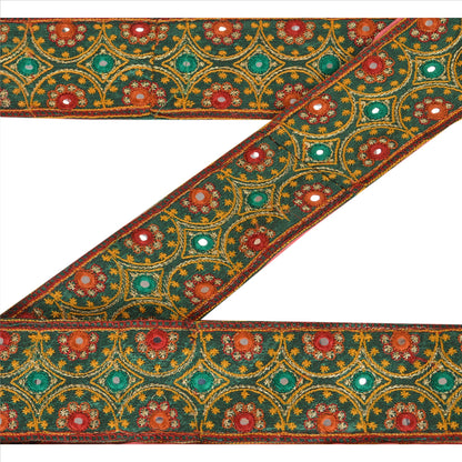 Sanskriti Vintage Sari Border Antique Embroidered 1 Yd Indian Trim Sewing Pink Patch Lace