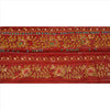 Sanskriti Vintage Sari Border Hand Beaded 1 Yd Indian Trim Sewing Maroon Lace
