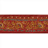 Sanskriti Vintage Sari Border Hand Beaded 1 Yd Indian Trim Sewing Maroon Lace