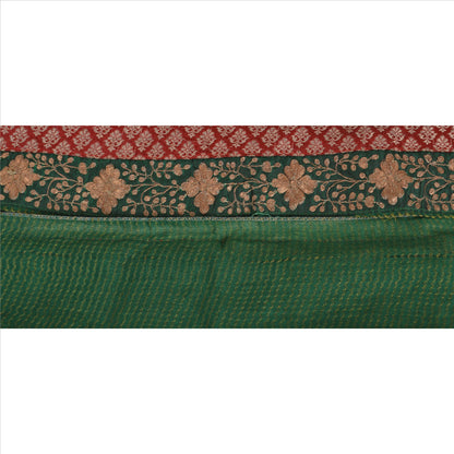 Sanskriti Vintage Sari Border Antique Hand Embroidered 1 Yd Indian Trim Sewing Green Lace