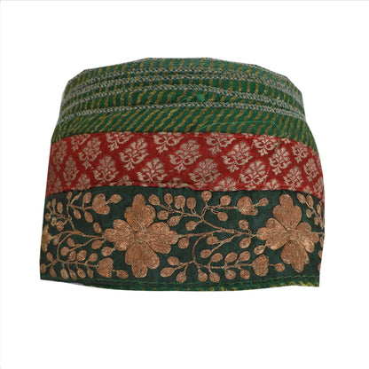 Sanskriti Vintage Sari Border Antique Hand Embroidered 1 Yd Indian Trim Sewing Green Lace