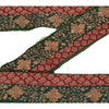 Sanskriti Vintage Sari Border Antique Hand Embroidered 1 Yd Indian Trim Sewing Green Lace