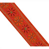 Sanskriti Vintage Border Antique Hand Beaded 1 Yd Indian Trim Sewing Orange Lace