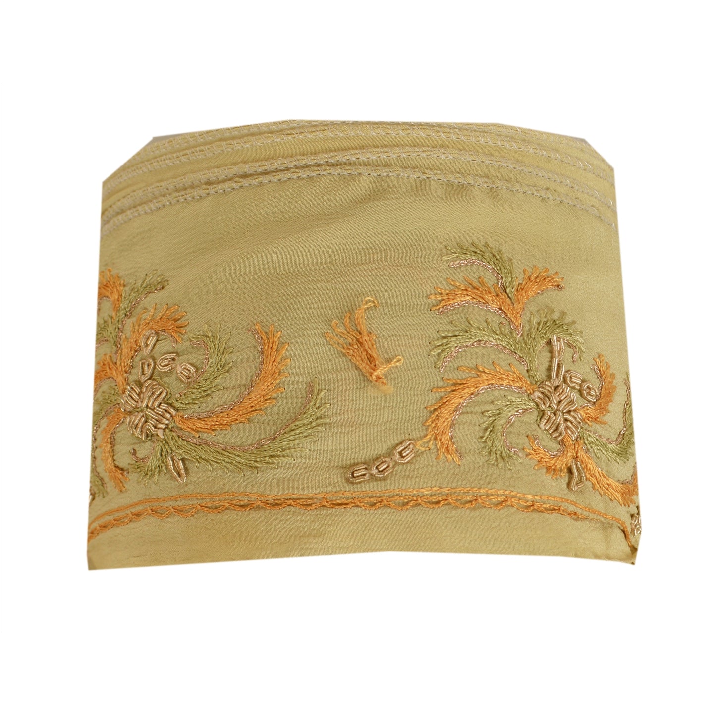 Sanskriti Vintage Border Hand Beaded Zari Zardozi 1 YD Indian Trim Cream Lace