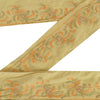 Sanskriti Vintage Border Hand Beaded Zari Zardozi 1 YD Indian Trim Cream Lace