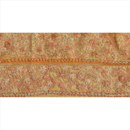 Sanskriti Vintage Sari Border Antique Embroidered 1 Yd Indian Trim Sewing Cream Lace