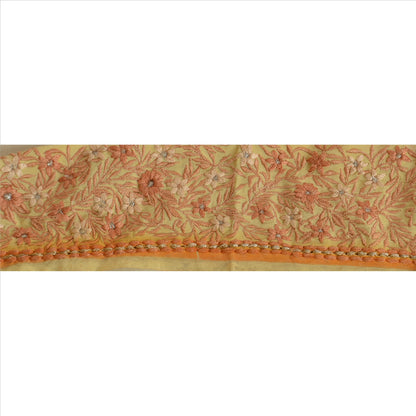 Sanskriti Vintage Sari Border Antique Embroidered 1 Yd Indian Trim Sewing Cream Lace
