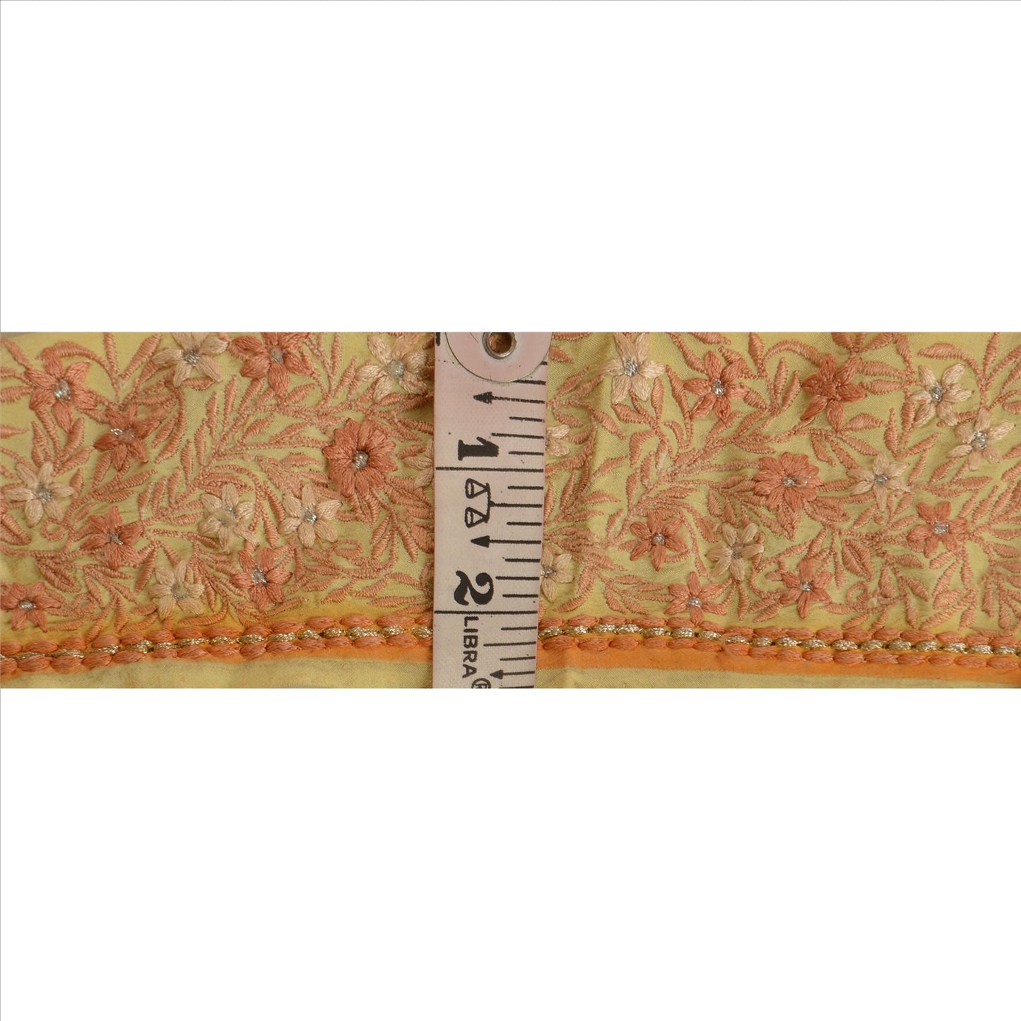 Sanskriti Vintage Sari Border Antique Embroidered 1 Yd Indian Trim Sewing Cream Lace