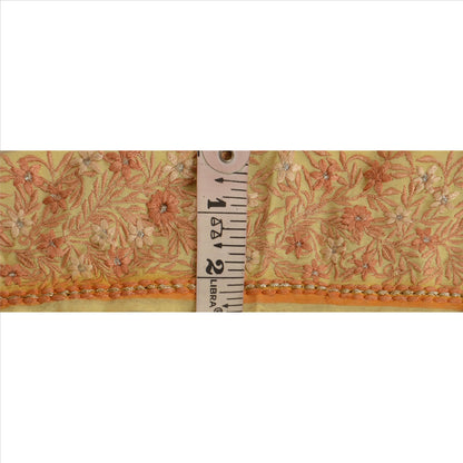 Sanskriti Vintage Sari Border Antique Embroidered 1 Yd Indian Trim Sewing Cream Lace