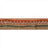 Sanskriti Vintage Sari Border Antique Hand Beaded 1 Yd Indian Trim Sewing Orange Lace