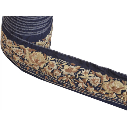 Sanskriti Vintage Sari Border Hand Beaded 1 Yd Indian Trim Sewing Maroon Lace