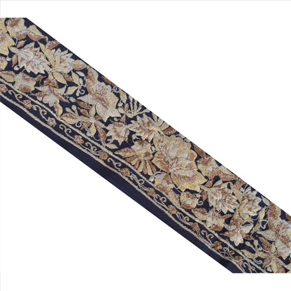 Sanskriti Vintage Sari Border Hand Beaded 1 Yd Indian Trim Sewing Maroon Lace