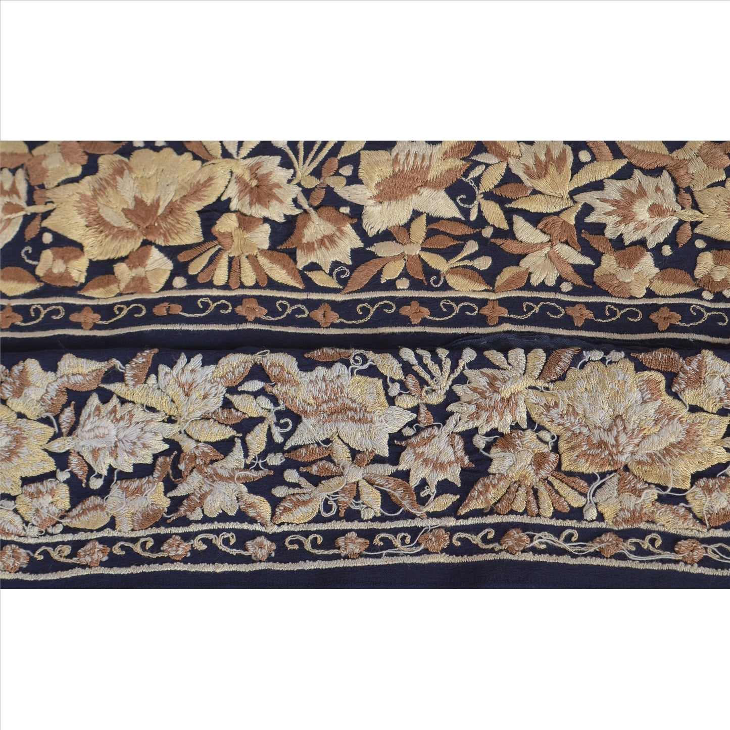 Sanskriti Vintage Sari Border Hand Beaded 1 Yd Indian Trim Sewing Maroon Lace