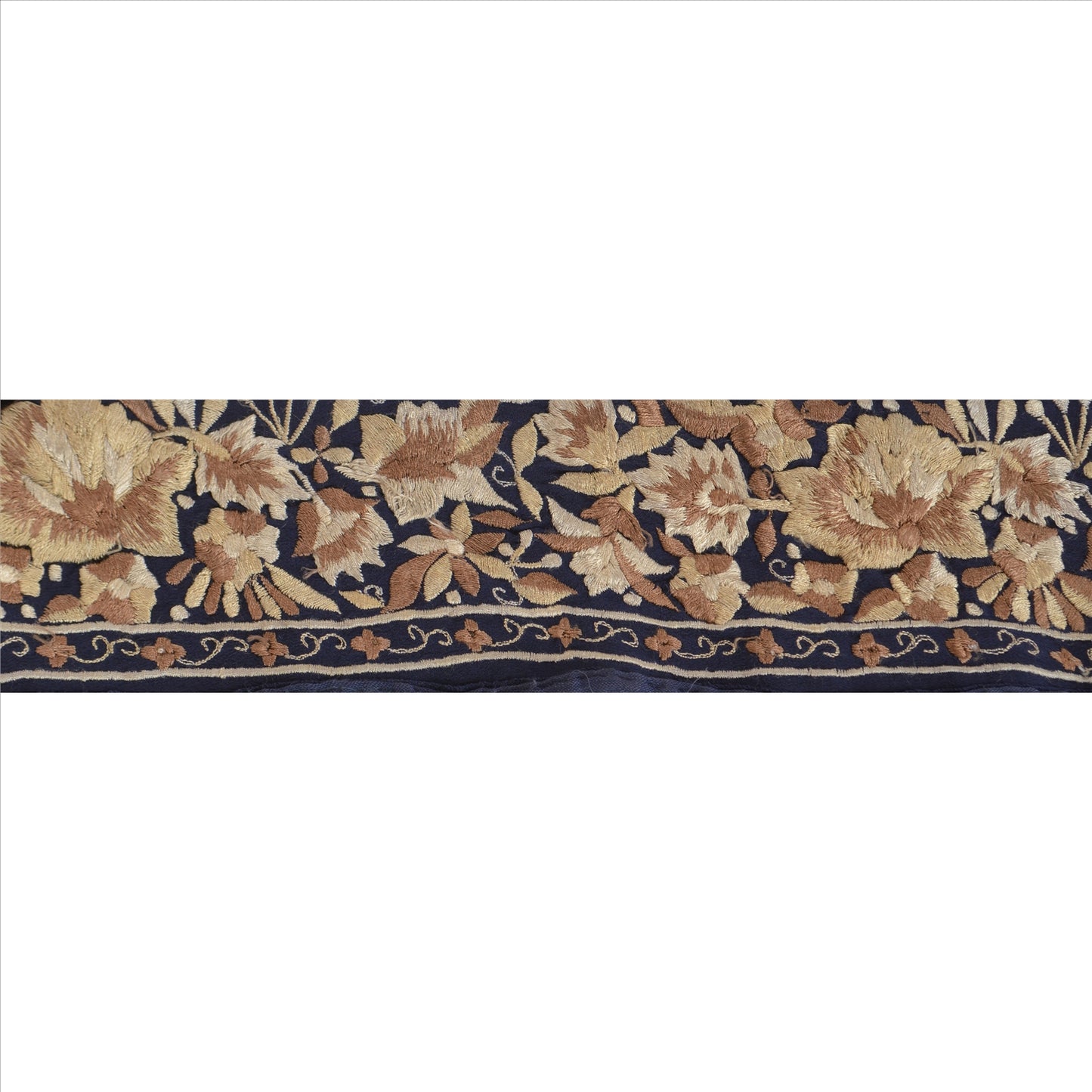 Sanskriti Vintage Sari Border Hand Beaded 1 Yd Indian Trim Sewing Maroon Lace