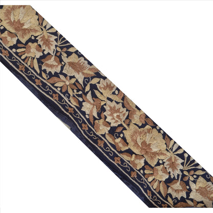 Sanskriti Vintage Sari Border Hand Beaded 1 Yd Indian Trim Sewing Maroon Lace