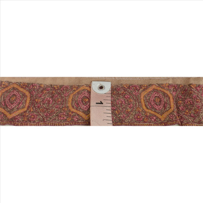 Sanskriti Vintage Sari Border Hand Embroidered Suzani 1Yd Trim Sewing Brown Lace